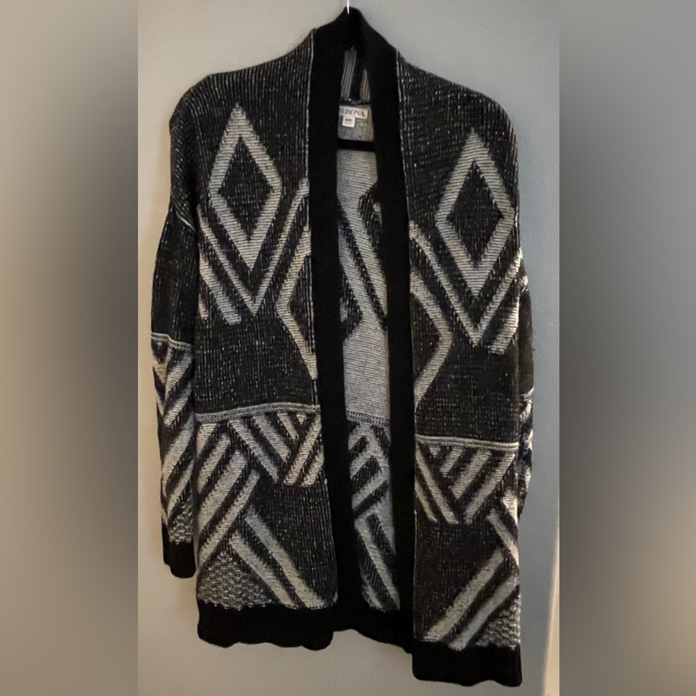 Merona Black and White Knit Cardigan